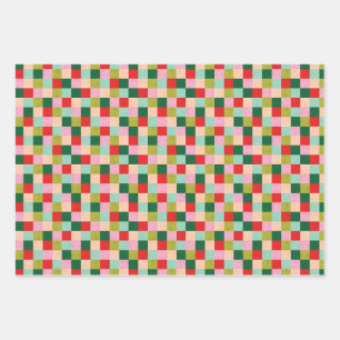 Feuille De Papier Cadeau Blocs de couleurs Joyeuses et lumineuses