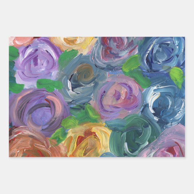 Feuille De Papier Cadeau Bloomish wrapping paper sheets (Devant)