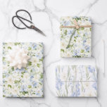 Feuille De Papier Cadeau Blue Cream Floral Wedding<br><div class="desc">Blue Cream Floral Bridal Shower Wedding</div>