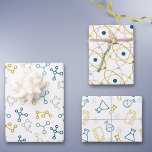 Feuille De Papier Cadeau Blue Mustard Science Atomes Molecules Laboratoire<br><div class="desc">Belle feuille de papier d'emballage scientifique en bleu,  jaune et gris. Les images varient des molécules,  des atomes aux équipements de laboratoire. Parfait pour les scientifiques,  les chercheurs,  les étudiants en biologie parmi d'autres étudiants en sciences. Conçu par Patricia Alvarez.</div>