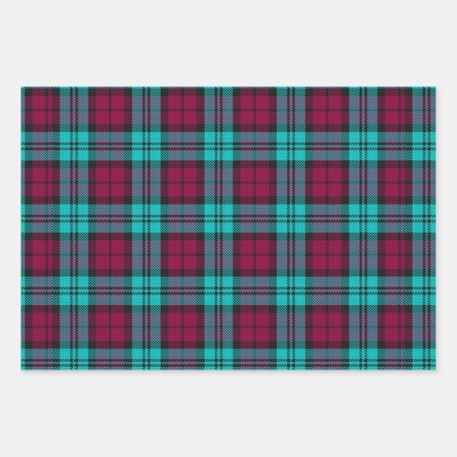 Feuille De Papier Cadeau Blue Red Campbell Tartan Blackwatch Plaid (Devant)