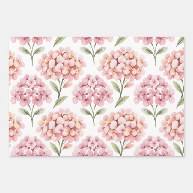Feuille De Papier Cadeau Blushing Hydrangea (Devant)