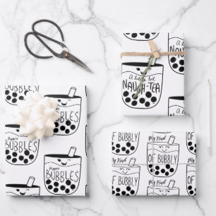 Feuille De Papier Cadeau Boba Bubble Tea Naughty Bachelorette