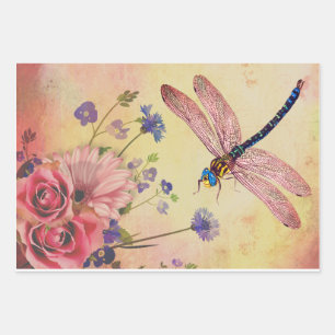 Feuille De Papier Cadeau Bogues Fleurs vintages Ephemera Decoupage