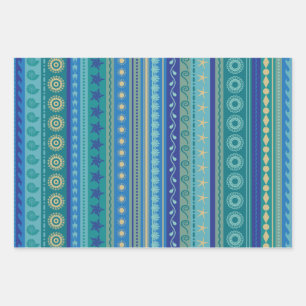 Feuille De Papier Cadeau Boho beach thèmes océaniques motifs