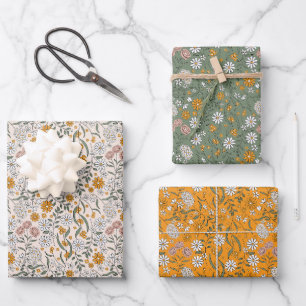 Feuille De Papier Cadeau Boho Floral Earth Tones Fête des mariées botanique