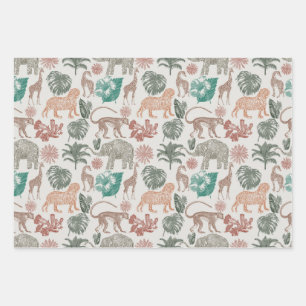 Feuille De Papier Cadeau Boho Jungle Safari