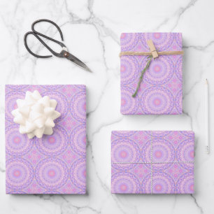 Feuille De Papier Cadeau Boho Mandala, complexe coloré et trippé