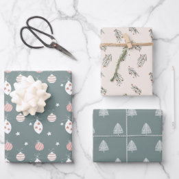 Feuille De Papier Cadeau Boho Noël Motifs