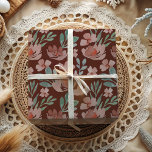 Feuille De Papier Cadeau Boho Terracotta Floral Aquarelle Motif Enveloppeme<br><div class="desc">C'est un magnifique design original d'aquarelle créé dans notre studio. Les délicates fleurs en terre cuite contrastent avec les éléments verts du feuillage. Idéal pour les mariages,  anniversaires,  anniversaires et plus encore.</div>