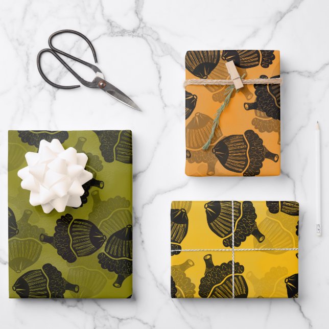 Feuille De Papier Cadeau Bois Acorn (Recto)