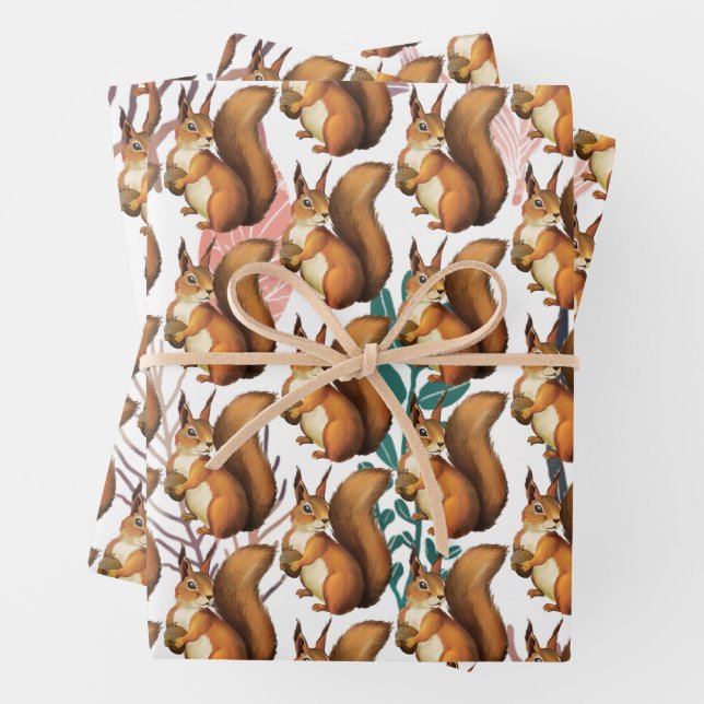 Feuille De Papier Cadeau Bois Fantaisiste (En situation)