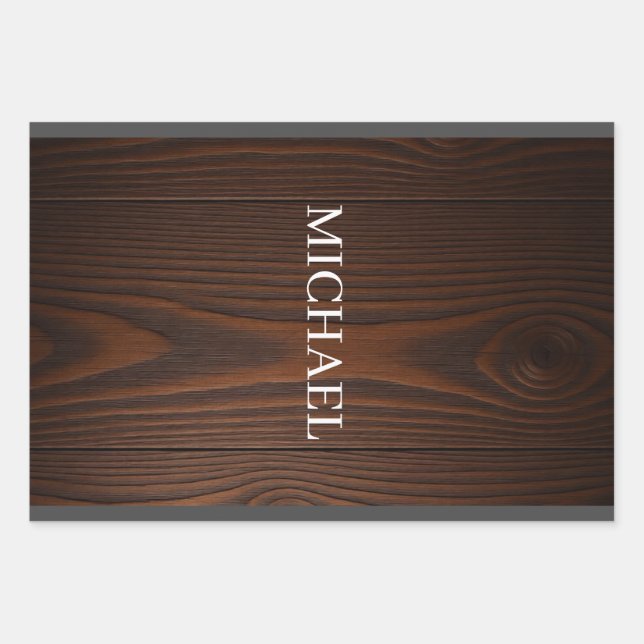 Feuille De Papier Cadeau Bois Rustique Michael – Force Naturelle Artisanale (Devant)