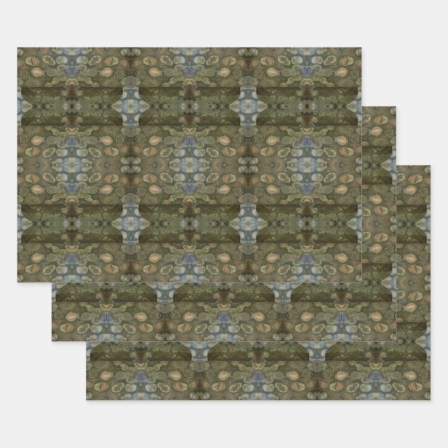 Feuille De Papier Cadeau Boîte de collection de pierres précieuses de sédim (Lot)