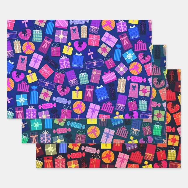 Feuille De Papier Cadeau Boîtes et sacs de fête (Lot)