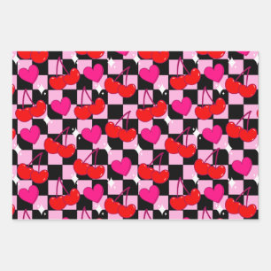 Feuille De Papier Cadeau Bombe cerise
