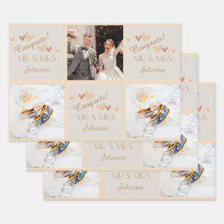 Feuille De Papier Cadeau Bonjour, Monsieur et Madame le Mariage Félicitatio
