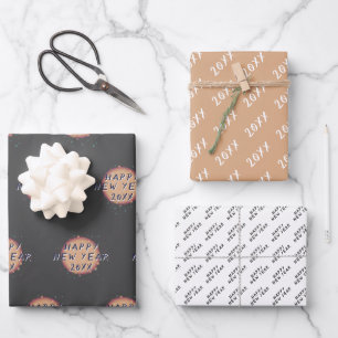 Feuille De Papier Cadeau Bonne année 2023 planète abstraite moderne