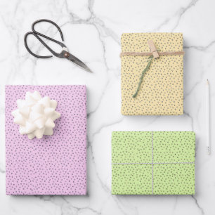 Feuille De Papier Cadeau Bonne main Pastel tiré Pois Pâques