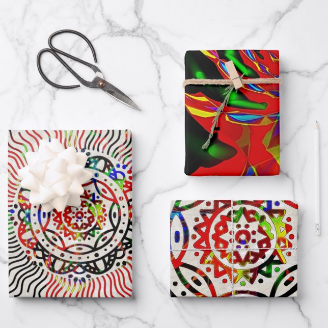 Feuille De Papier Cadeau Bonnes vibrations (Recto)