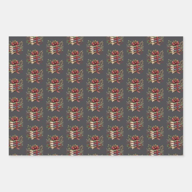 Feuille De Papier Cadeau Bookish Christmas wrapping gift paper (Devant)
