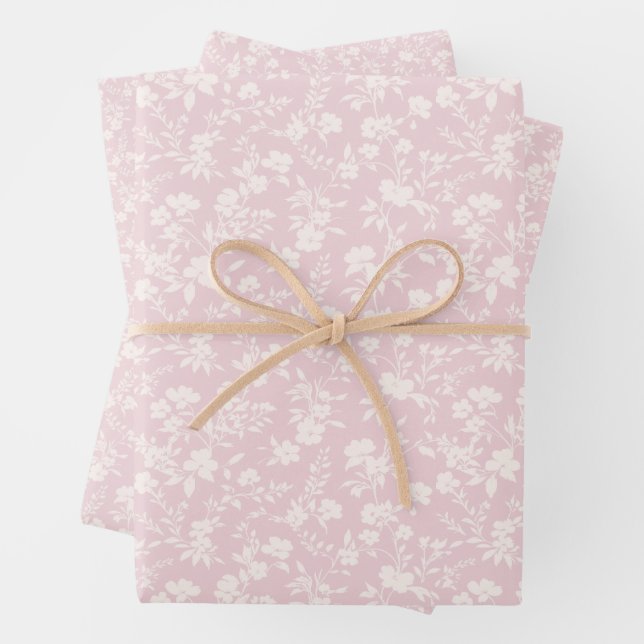 Feuille De Papier Cadeau Botanical Garden Neutral - Blush Pink (En situation)