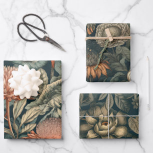 Feuille De Papier Cadeau Botanique vintage