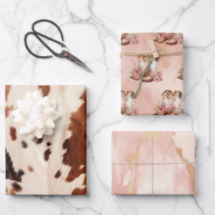 Feuille De Papier Cadeau Bottes de cowgirl Brown occidentales