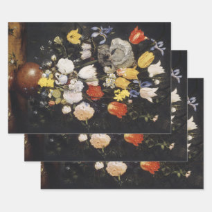 Feuille De Papier Cadeau Bouquet de fleurs dans un vase en terre cuite (161