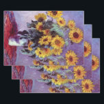 Feuille De Papier Cadeau Bouquet de tournesols de Claude Monet, Art Vintage<br><div class="desc">Bouquet of Sunflowers (1881) de Claude Monet est un vintage impressionniste peinture à la morue florale d'art. Fleurs jaunes fleuries du jardin. Un bouquet de tournesol de saison estivale dans un vase. À propos de l'artiste : Claude Monet (1840-1926) est un fondateur du mouvement de peinture impressionniste française, dont la...</div>