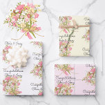 Feuille De Papier Cadeau Bouquet mariage de fleurs Ajouter des noms 3 cadea<br><div class="desc">Bouquet mariage de fleurs Ajouter des noms 3 feuilles de papier d'enveloppement cadeau</div>