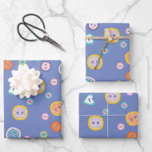 Feuille De Papier Cadeau Boutons de coupe
