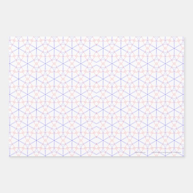 Feuille De Papier Cadeau Boutons de tulipe bleu rouge (Devant 3)