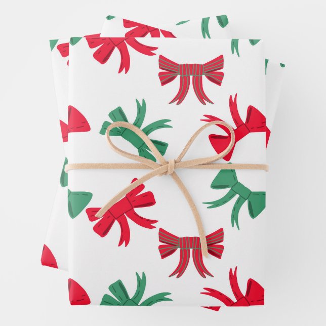 Feuille De Papier Cadeau Bows de Noël mignons (En situation)