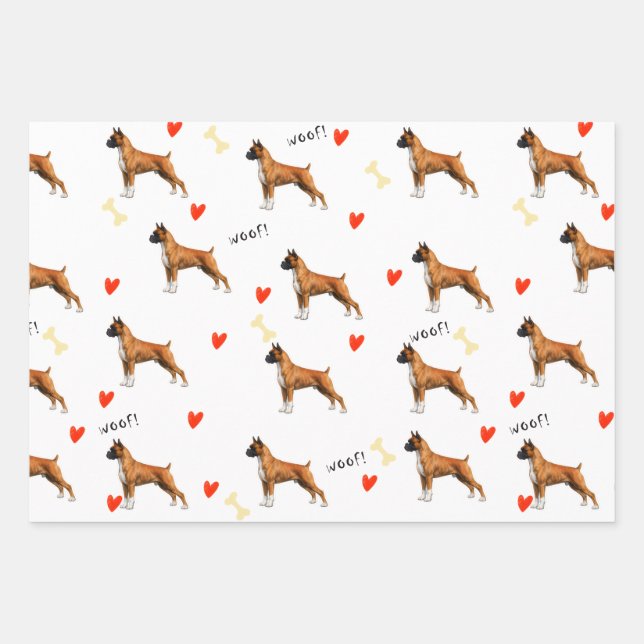 Feuille De Papier Cadeau Boxeur (Devant 3)