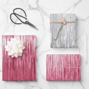 Feuille De Papier Cadeau Bracelet argent rose glam