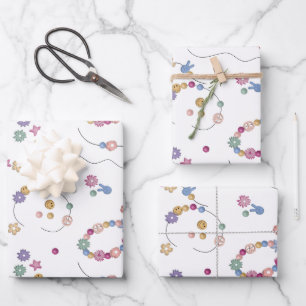 Feuille De Papier Cadeau Bracelet d'amitié fille Motif de bijoux