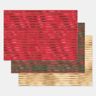 Feuille De Papier Cadeau Bracelets de verre doré rouge