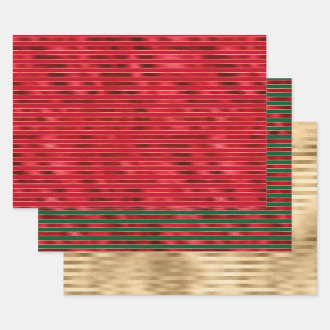 Feuille De Papier Cadeau Bracelets de verre doré rouge (Lot)