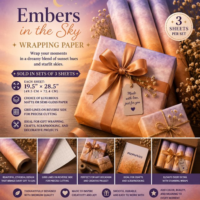 Feuille De Papier Cadeau Braises dans le ciel (Créateur téléchargé)
