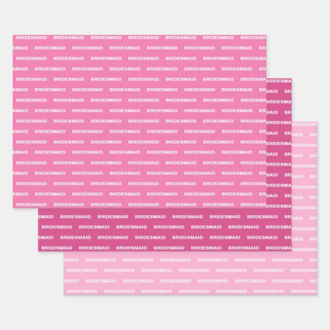 Feuille De Papier Cadeau Bridesmaid rose (Lot)