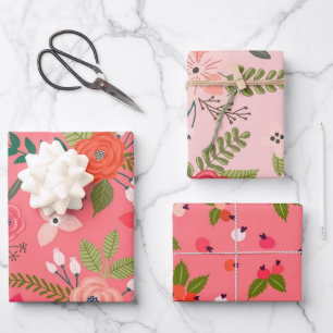 Feuille De Papier Cadeau Bright Berry Floral Patte
