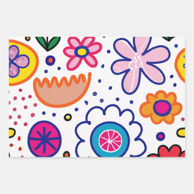 Feuille De Papier Cadeau Bright fun enfants (Devant)