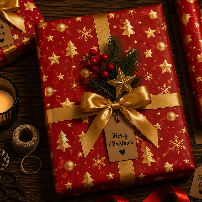 Feuille De Papier Cadeau Brillant la nuit de Noël (Créateur téléchargé)