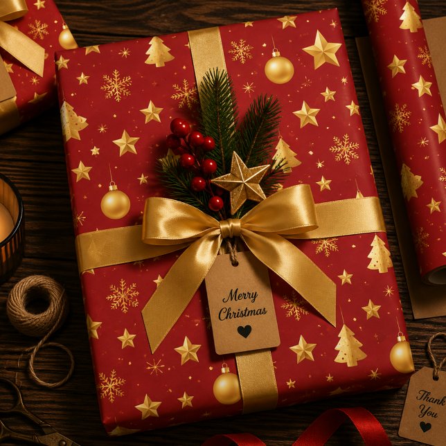 Feuille De Papier Cadeau Brillant la nuit de Noël (Créateur téléchargé)