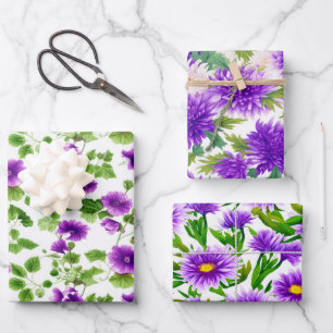 Feuille De Papier Cadeau Brocheurs de violet, Floral violet
