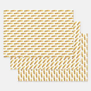 Feuille De Papier Cadeau Brosse abstraite en or moderne