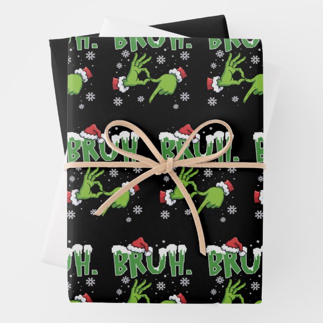Feuille De Papier Cadeau Bruh 67 Six Seven 6 7 Meme Christmas Funny Gen  (En situation)