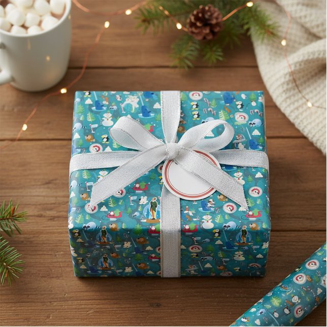 Feuille De Papier Cadeau Buddy l'elfe et personnages Motif Turquoise (Créateur téléchargé)