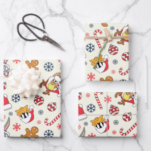 Feuille De Papier Cadeau BUGS BUNNY™, DAFFY DUCK™ & Lola Motif de Noël